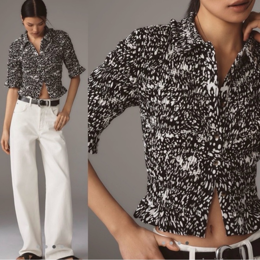 Maeve Monochrome Abstract Blouse